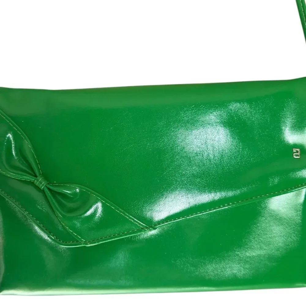 NAS BAG Vintage 1980s Green Bow Detail Shoulder Bag